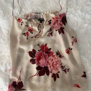 White with Pink Flowers Express tank